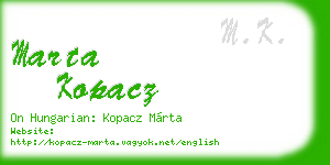 marta kopacz business card
