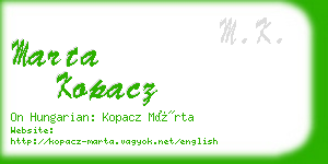 marta kopacz business card